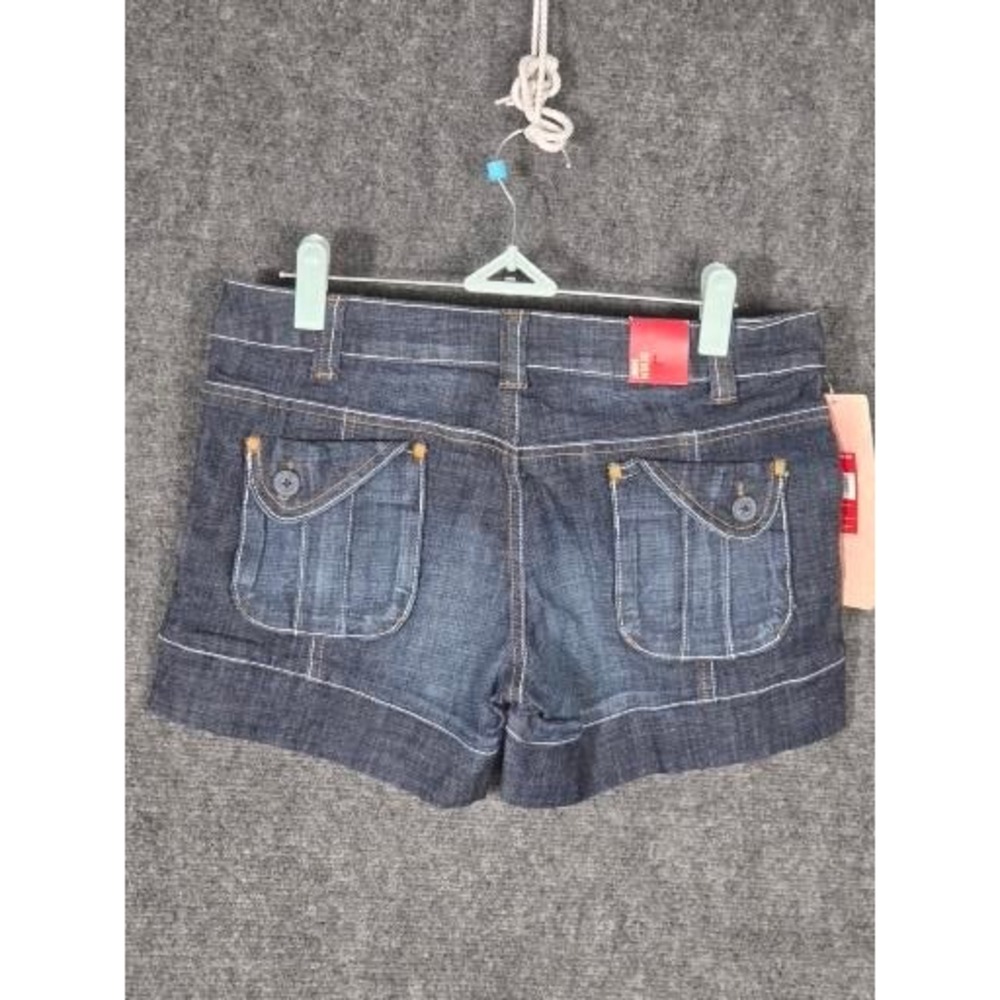 Mossimo Supply Co Womens Low Rise Denim Shorts Dark Wash Contrast Stitch Size 5 - Picture 2 of 9